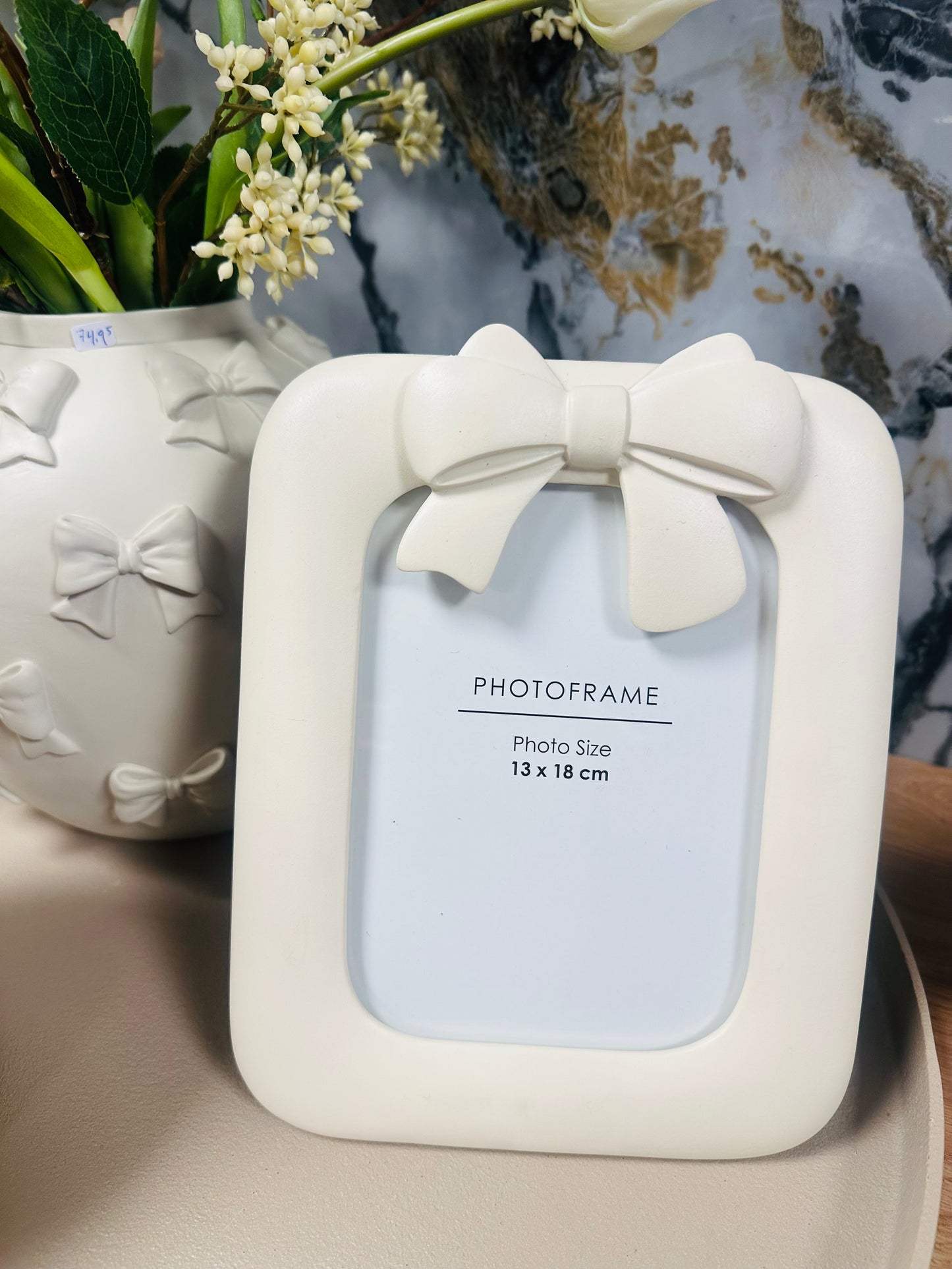 Fotolijst Strik Polyresin Ivoor 13x18cm