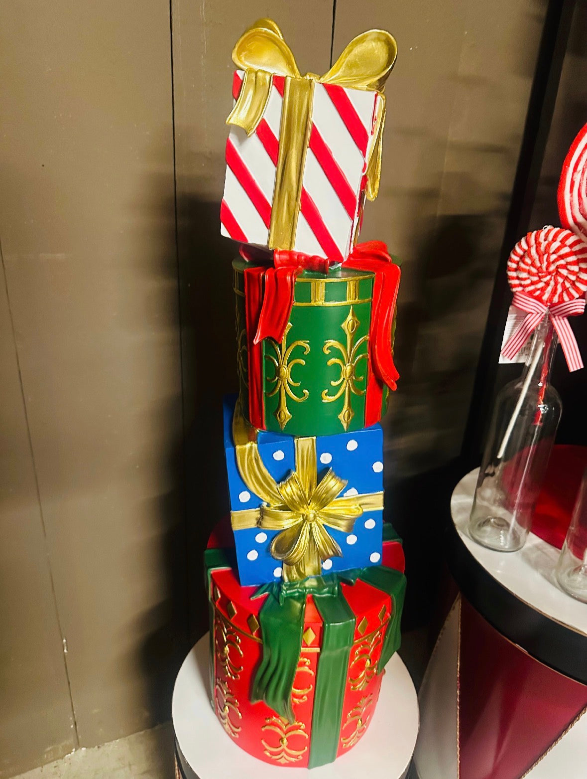 Clayre & Eef Kerstdecoratie Cadeautjes met strik  – 71 cm