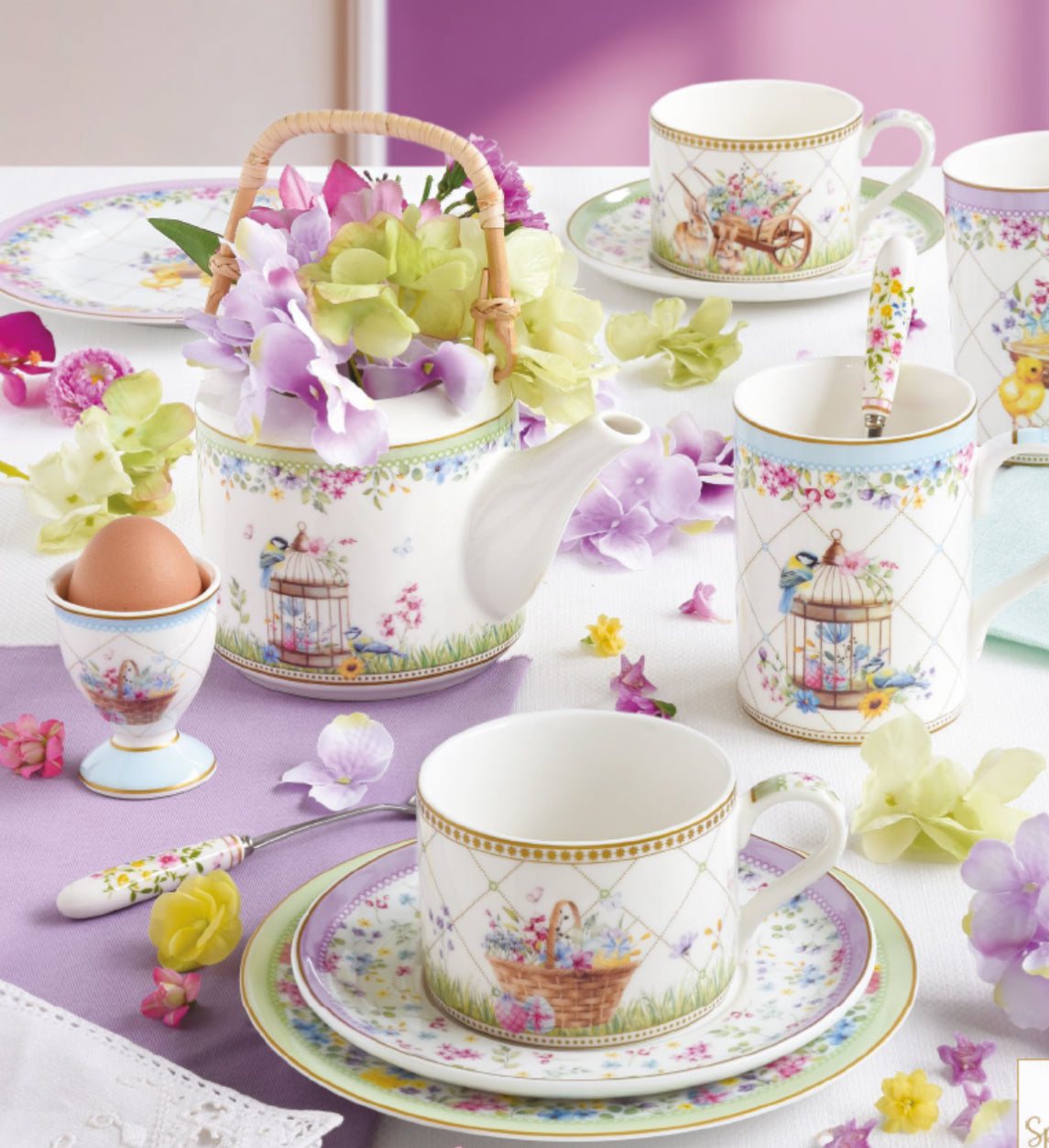Paas collectie spring bloom set van 4 borden 19 cm