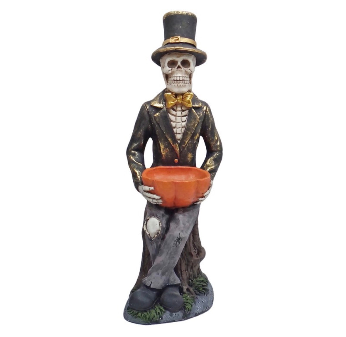 Clayre & Eef Decoratie Skelet met Pompoenschaal – 68 cm