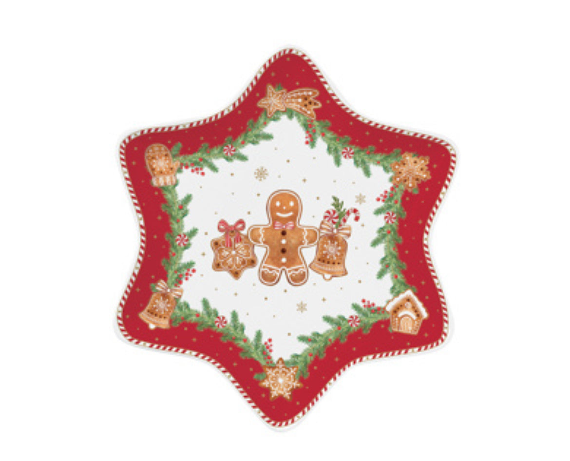 Kerst Gingerbread ster Ontbijtbord