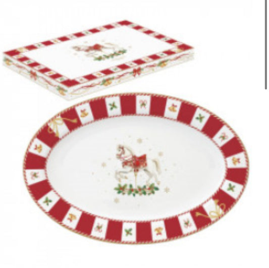 Kerst servies CHRISTMAS TALE ovale schaal 25x17 cm