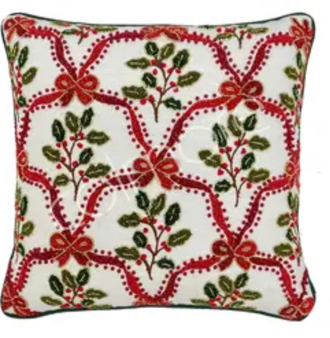 Kerstkussen Jette Beige/Rood 45 x 45 cm