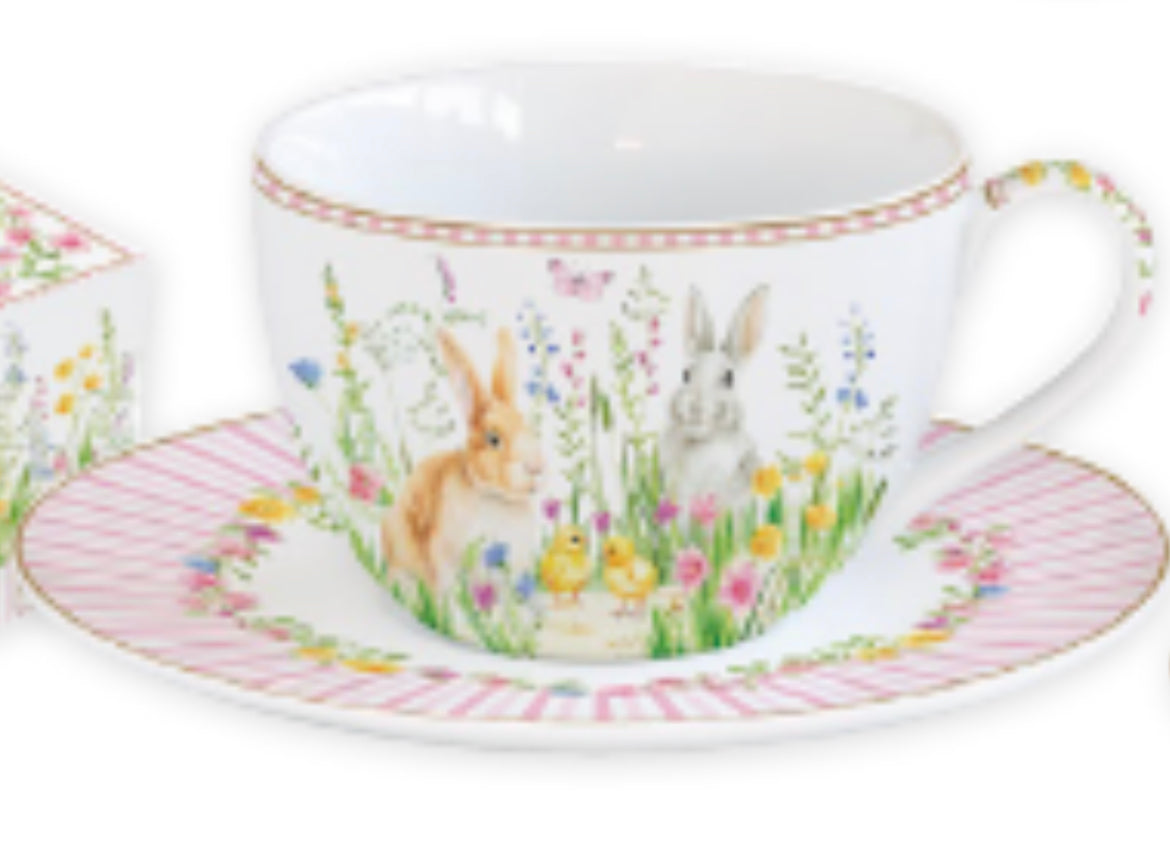 Paas collectie happy easter kop& schotel set van twee 240 ml