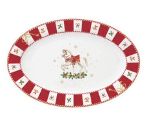 Ovaal Kerst Serveerbord Christmas Tale – 35 × 23,5 cm