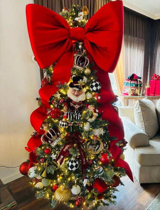 XXL Fluwelen Kerststrik Rood – Luxe Decoratiestrik