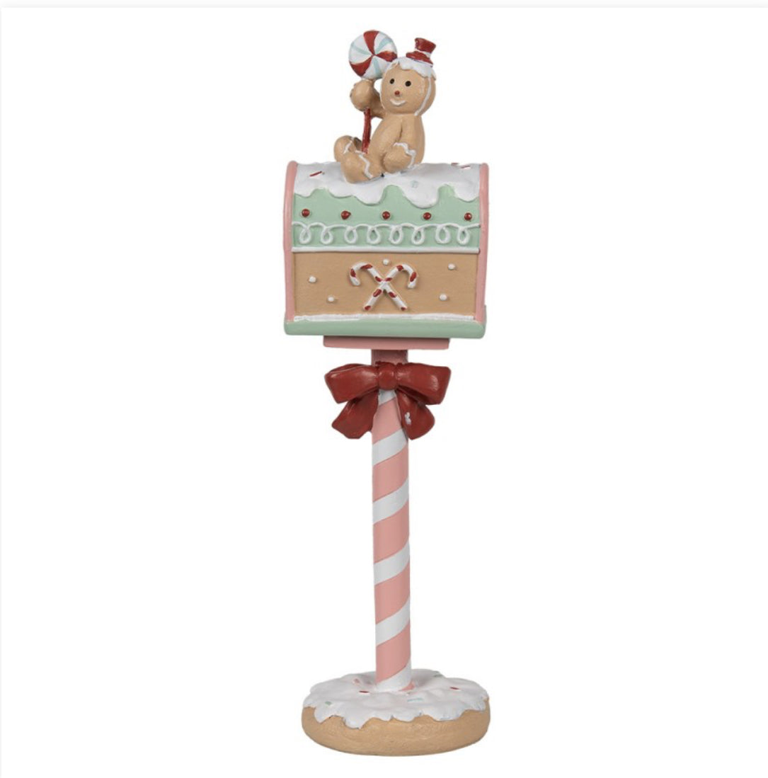 Kerst collectie gingerbread brievenbus 11X10X36 cm kunststof