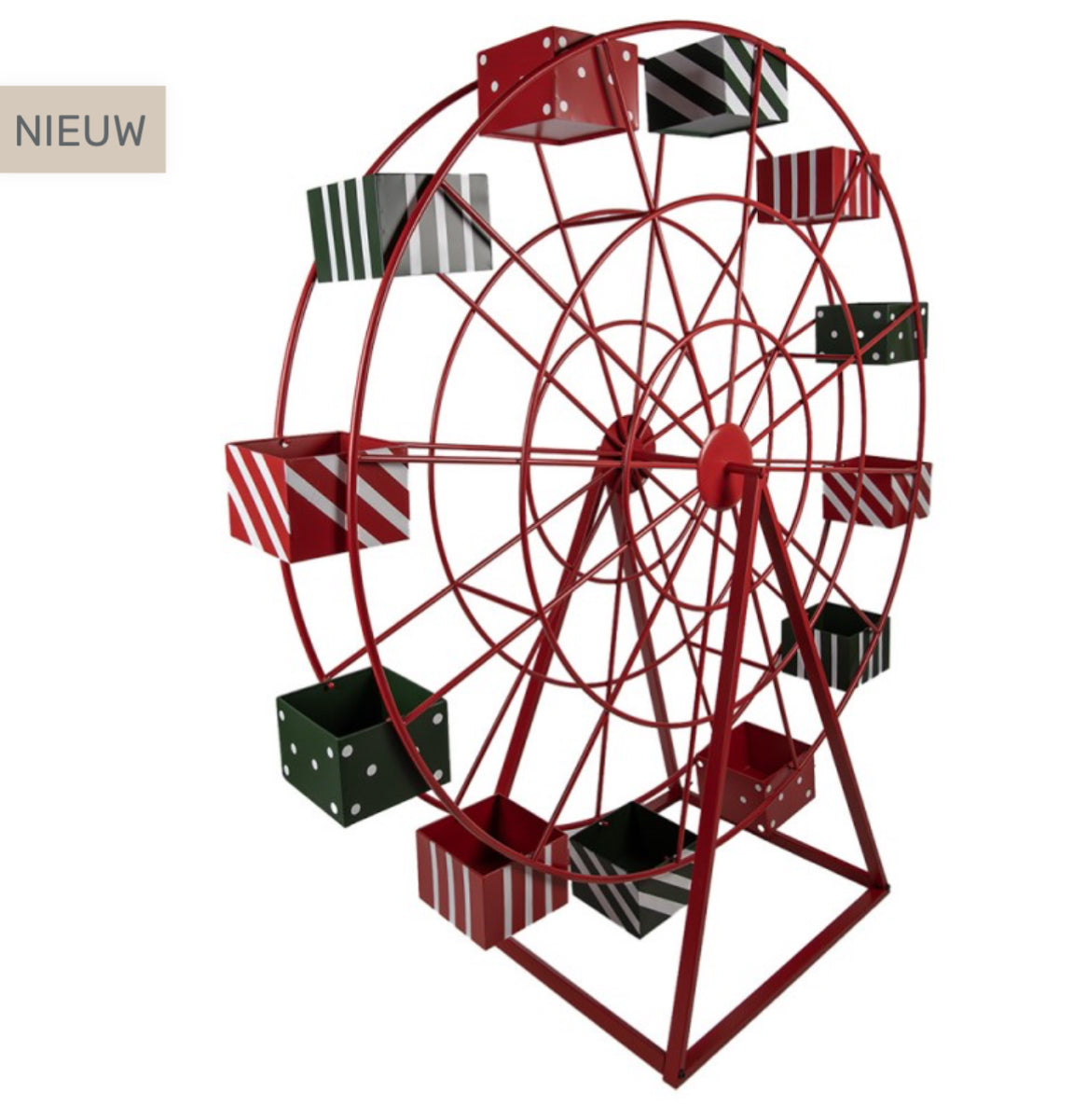 KERSTDECORATIE REUZENRAD 167X59X170 CM ROOD METAAL