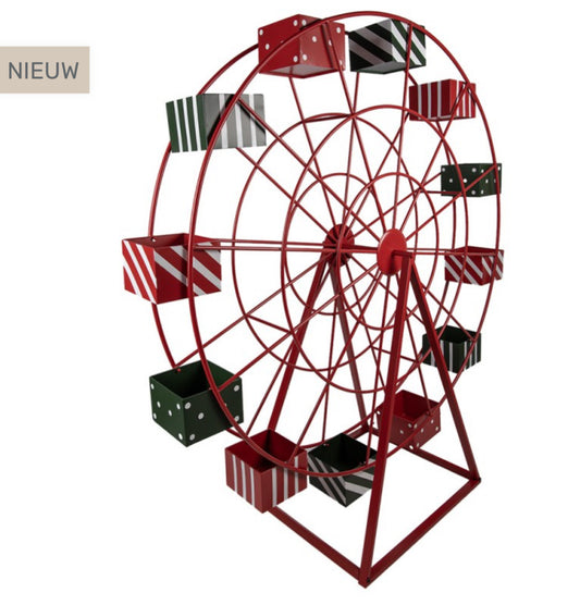 KERSTDECORATIE REUZENRAD 167X59X170 CM ROOD METAAL