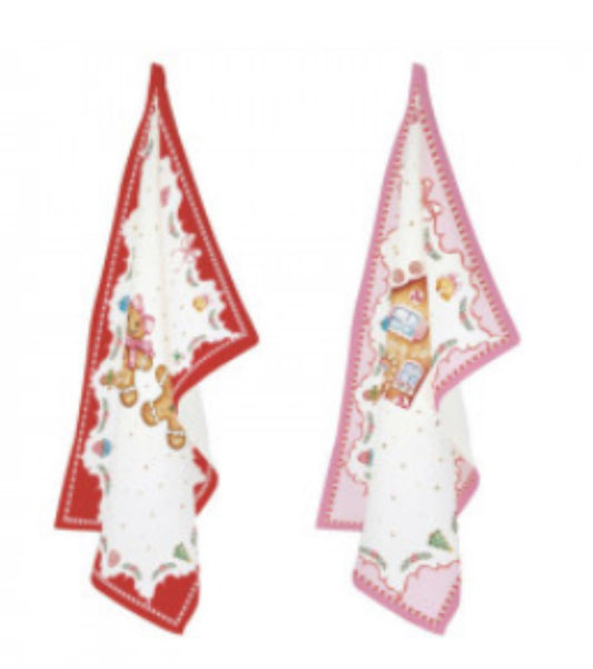 Kerst servies SWEET CHRISTMAS theedoek set van 2 50x70 cm