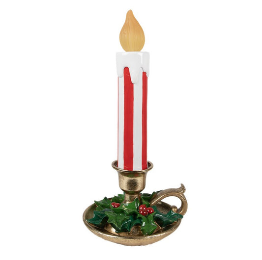 KERST COLLECTIE KANDELAAR MET LED 18X17X38 CM ROOD WIT KUNSTSTOF