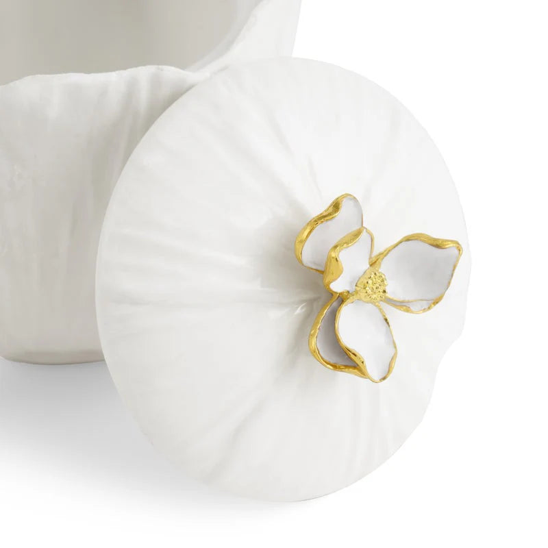Michael Aram Gardenia Porcelain Sugar Pot with Spoon