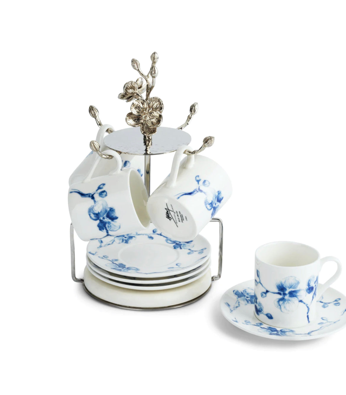 Michael Aram Blue Orchid Demitasse Set with Stand
