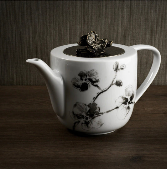 Michael Aram Black Orchid Porcelain Teapot