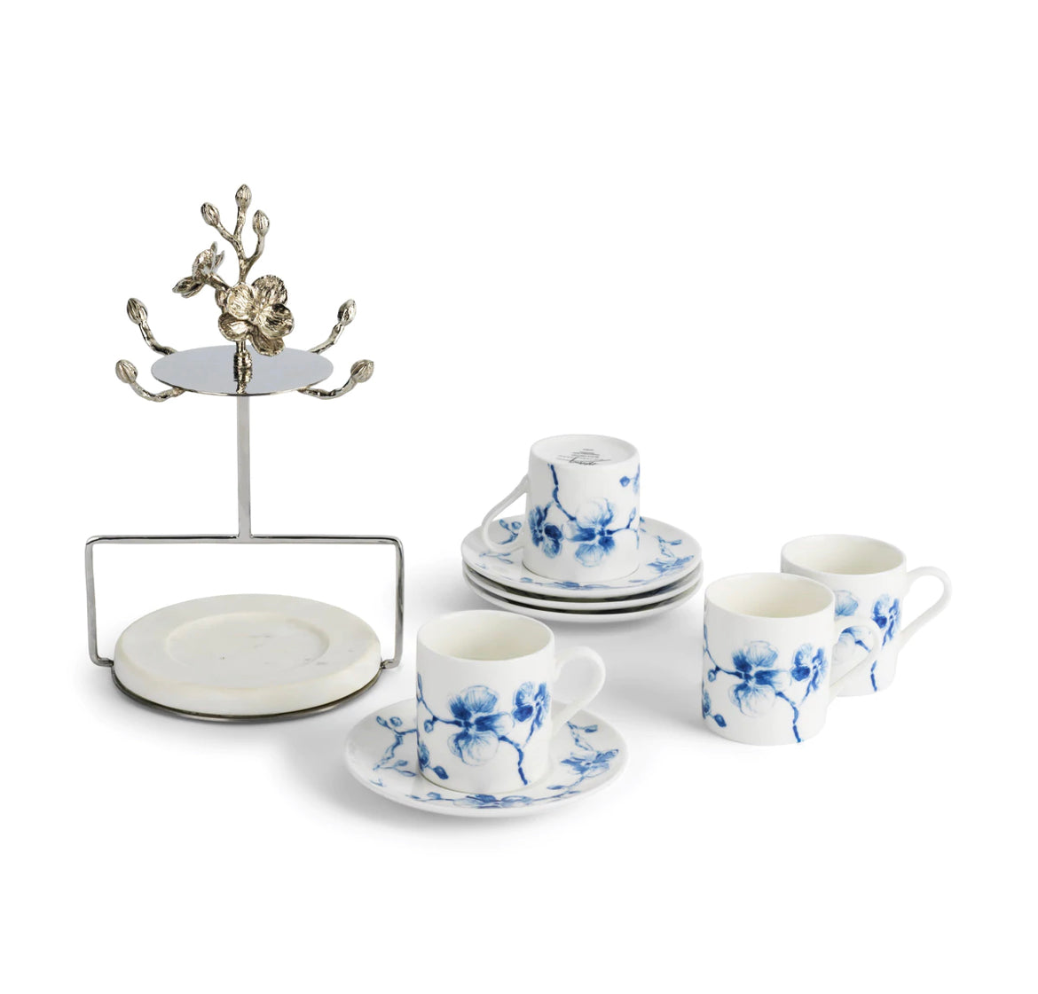 Michael Aram Blue Orchid Demitasse Set with Stand
