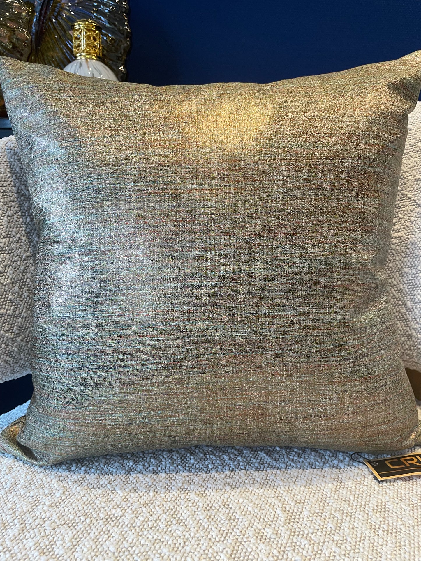 Sierkussen petrol groen/goud