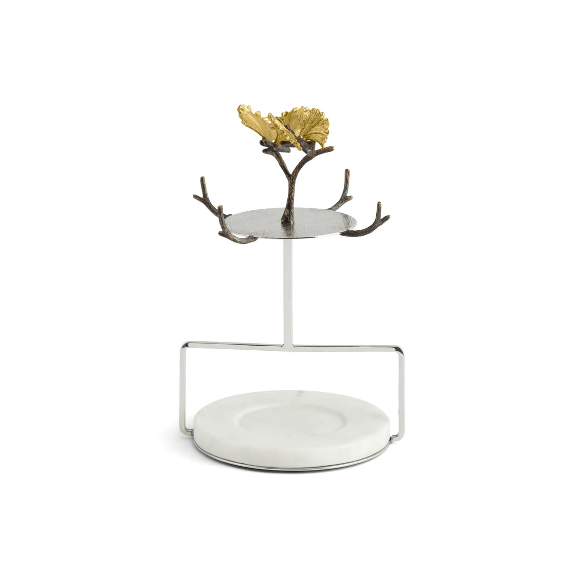 Michael Aram Butdterfly Ginkgo Gold Demitasse Set - Set of 4 with Sta