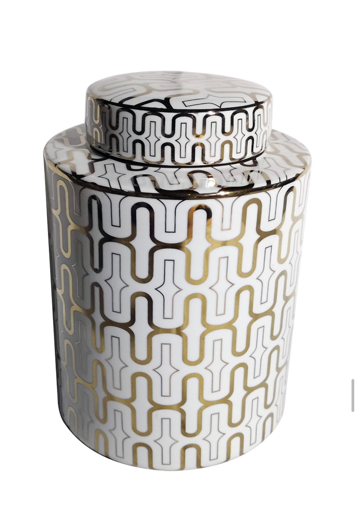 Pot wit/goud keramiek