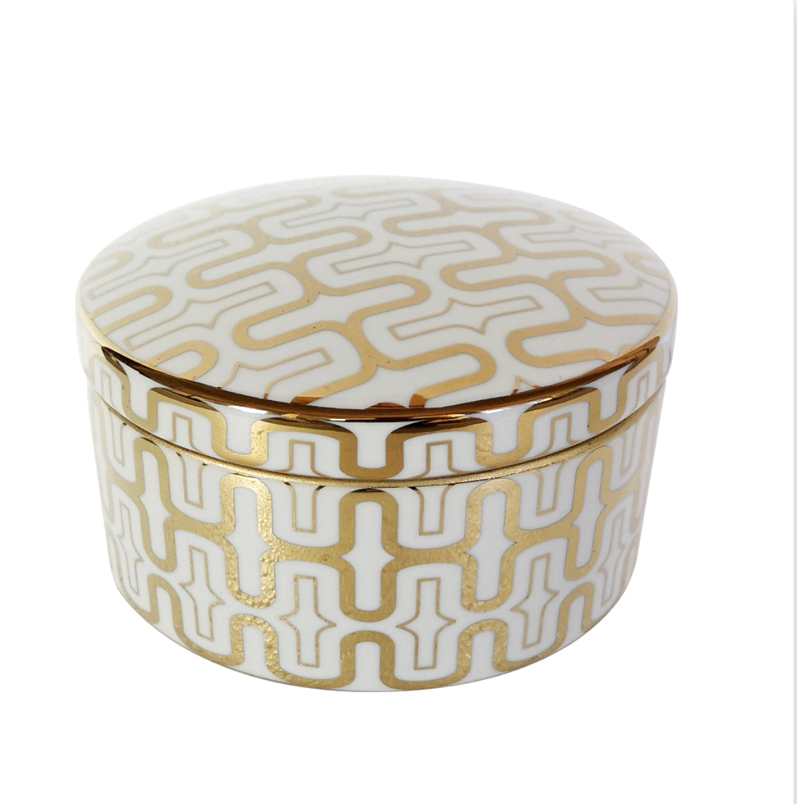 Pot wit/goud keramiek