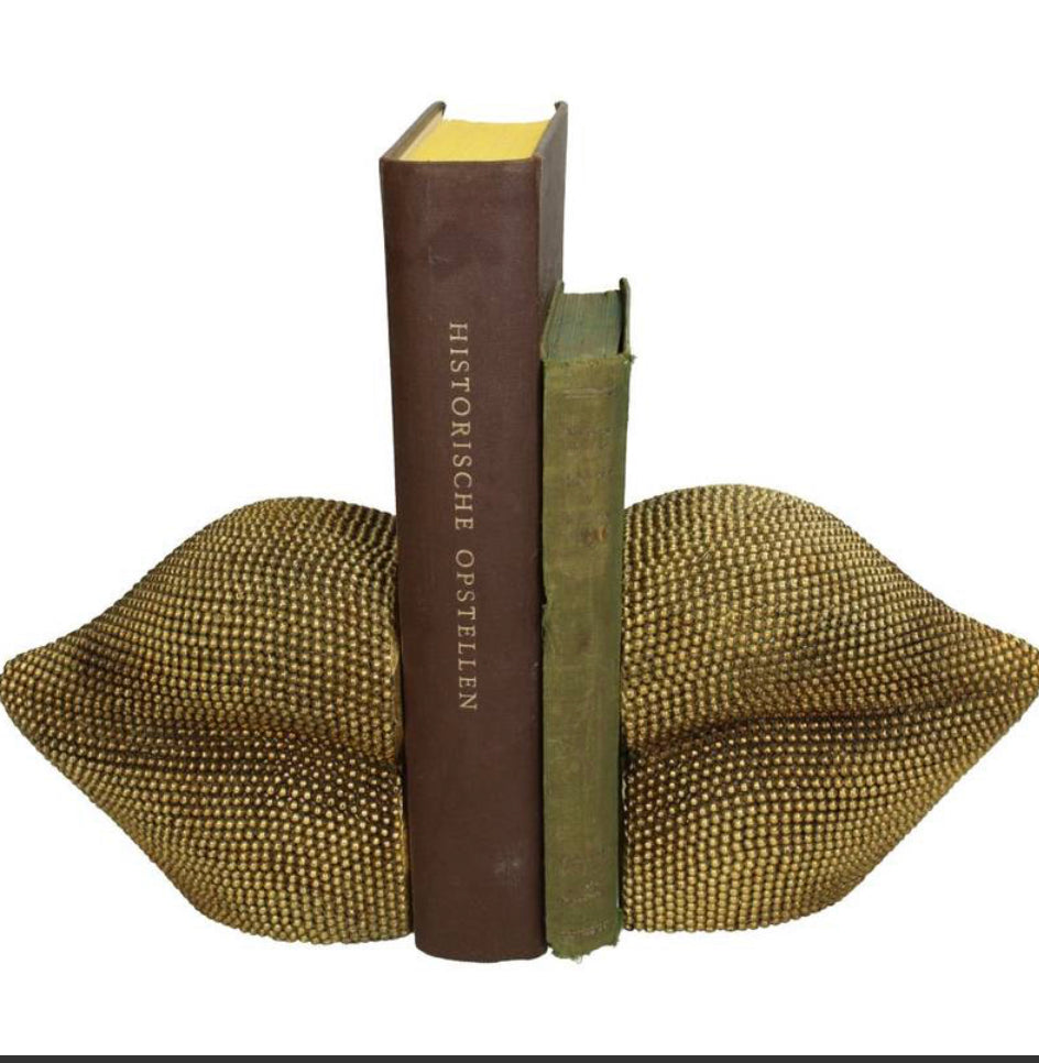 Boekensteun Lippen Goud 29x11x14cm