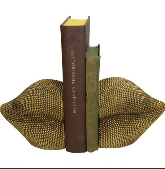 Boekensteun Lippen Goud 29x11x14cm
